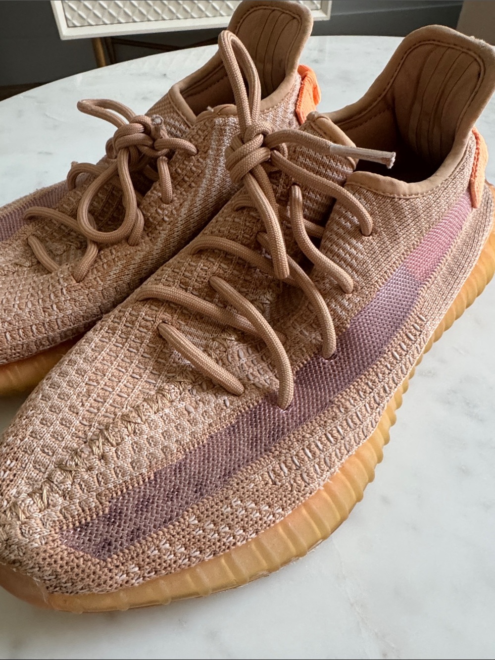 Yeezy Boost 350 V2 Tan with Pink Stripe — Men’s Sneakers